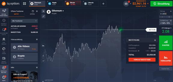 iq option Demo Konto ETH Trade