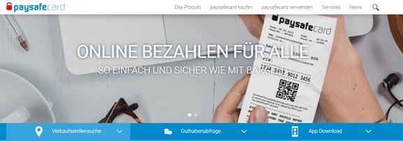 Startseite Online Bezahldienst Paysafecard