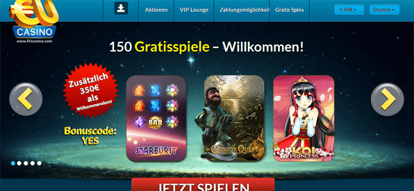 Bei EU Casino gibt es einen Bonus ohne Einzahlung 