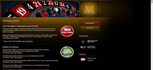 Der Mega Casino-Bonus ist sehr attraktiv.