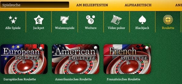 Roulette-Tische von OnlineCasino.de