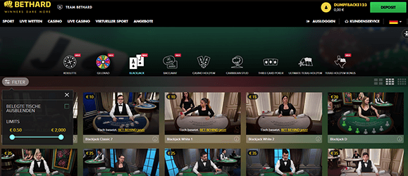 Bethard Casino Livespiele