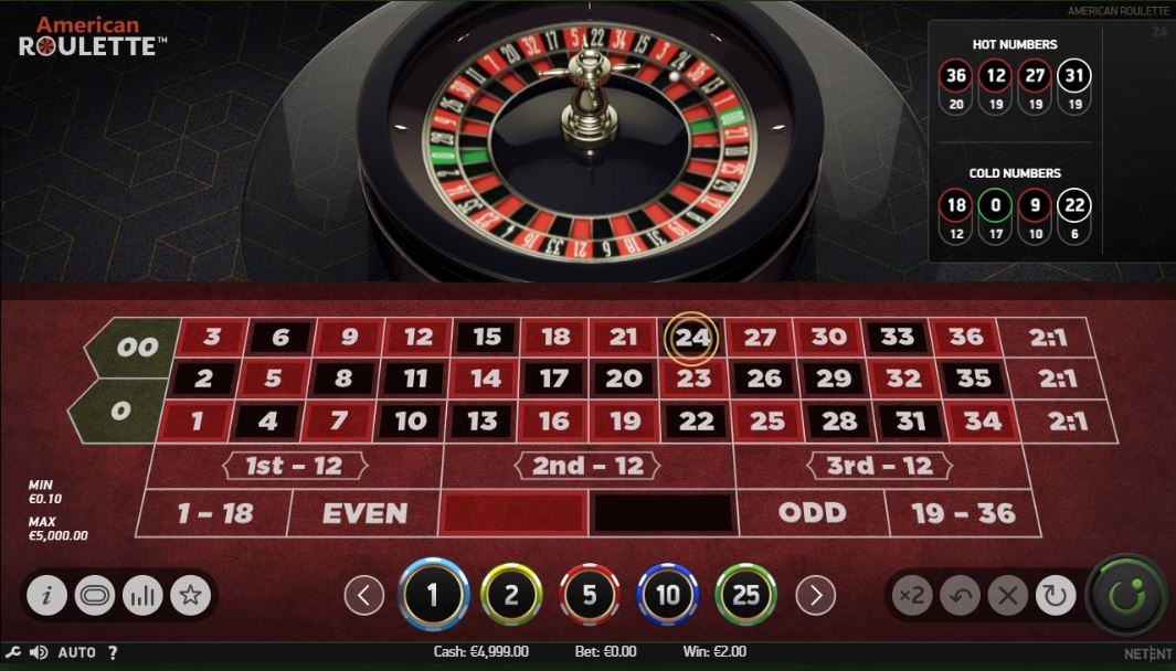 amerik. Roulette kostenlos testen