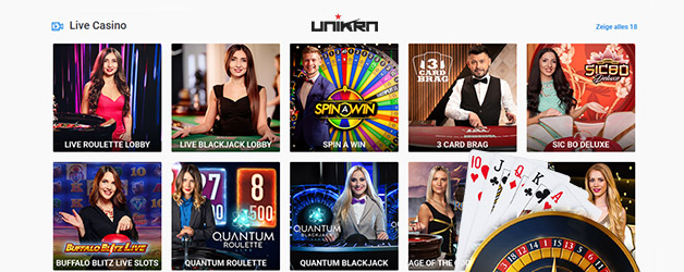 Das UNIKRN Live-Casino ist ein echtes Erlebnis.
