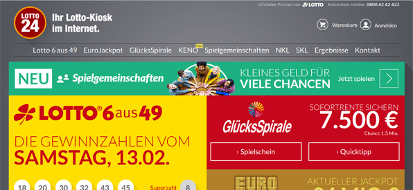 Der Webauftritt von Lotto24