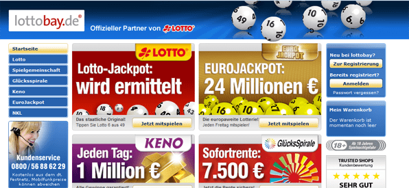 Die Webseite von Lottobay
