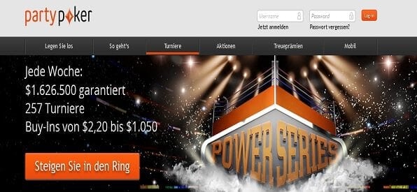 Poker Turniere bei partypoker