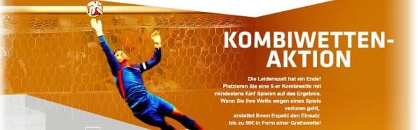 Bei Kombiwetten erstattet expekt 50€ in Form einer Gratiswette