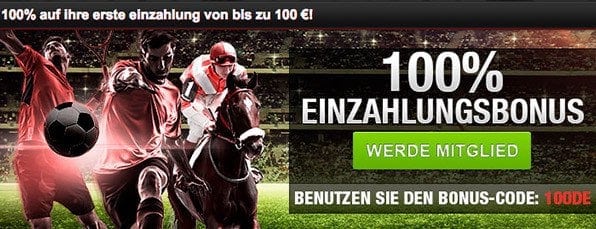 Neue Kunden erhalten einen 100% bis 100€ Bonus auf die erste Einzahlung