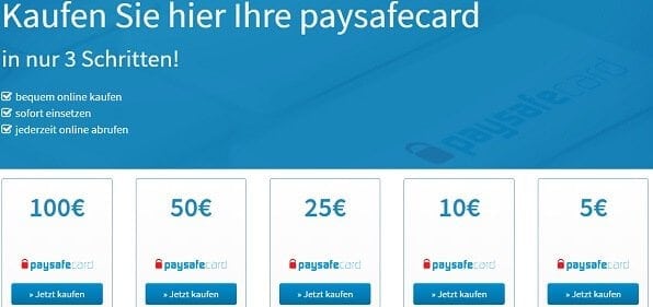 Paysafecard online kaufen bei WKV.com